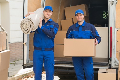Loading furniture into a truck in central Westminster