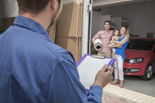 Removal team planning a move in Westminster near central London apartment buildings