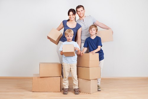 Local removals team handling a move near central Westminster apartment buildings