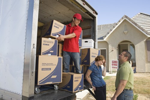 Furniture and boxes loaded into a moving van for a Westminster relocation