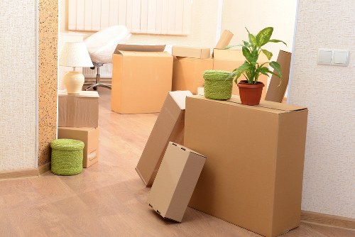 Local removal van serving Westminster streets and apartment buildings