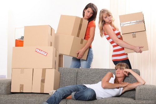 Local removal van loading items for a Westminster home or business move
